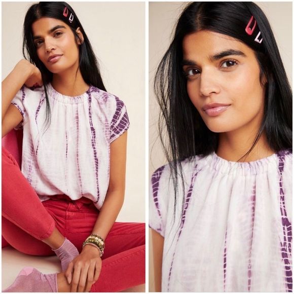 Cloth & Stone Purple Tie-Dyed Blouse NWT L - Picture 1 of 11